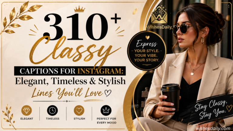 310+ Classy Captions for Instagram: Elegant, Timeless & Stylish Lines You'll Love